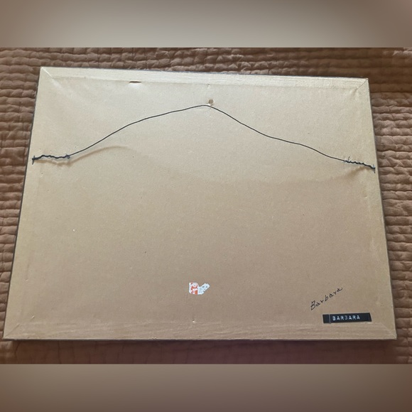 Vintage boho House Home Cottage Village Needlepoint Embroidery Wood Frame - Picture 2 of 4